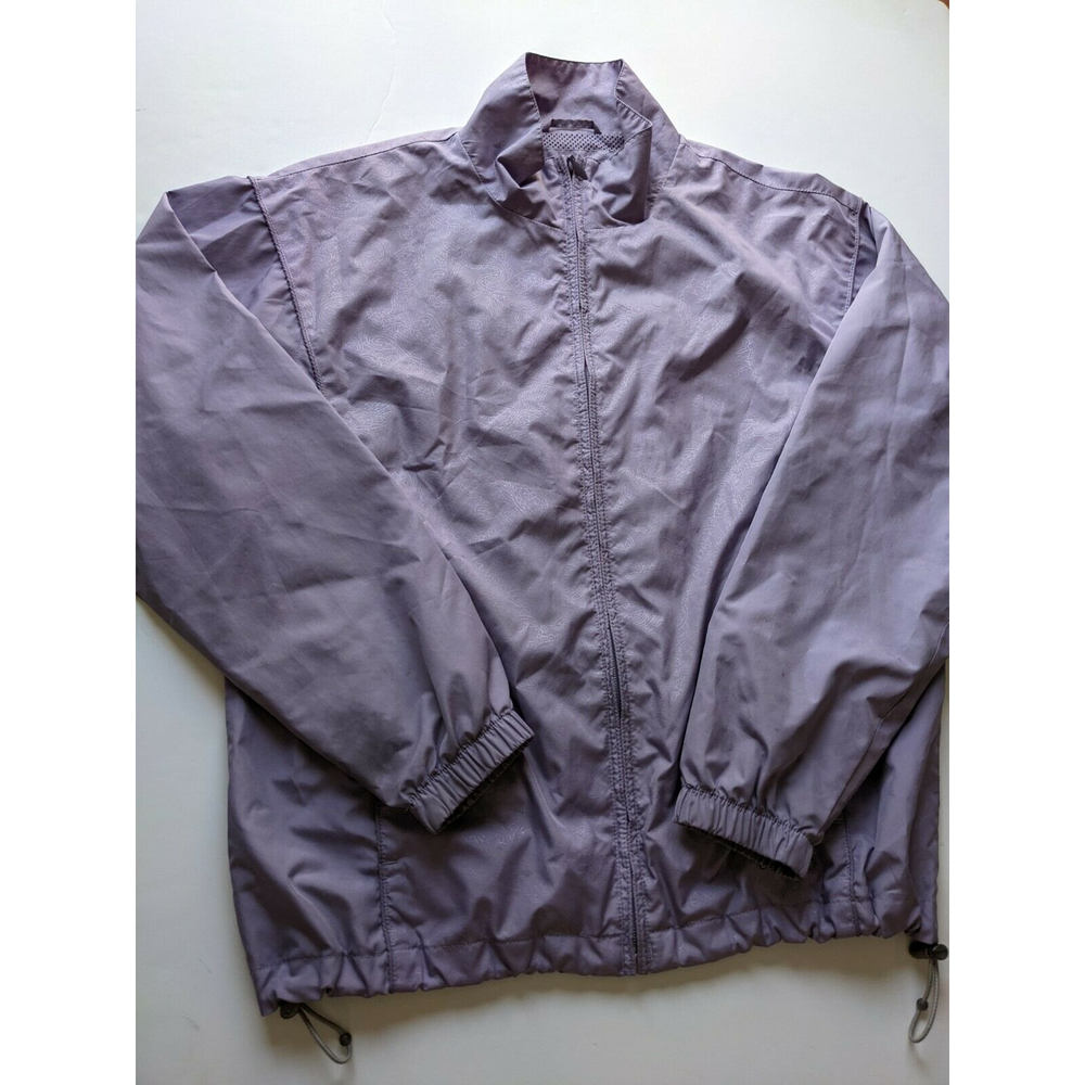Cabela's Windstopper Jacket Women's Sz M Purple Light Silver Pattern Full Zip